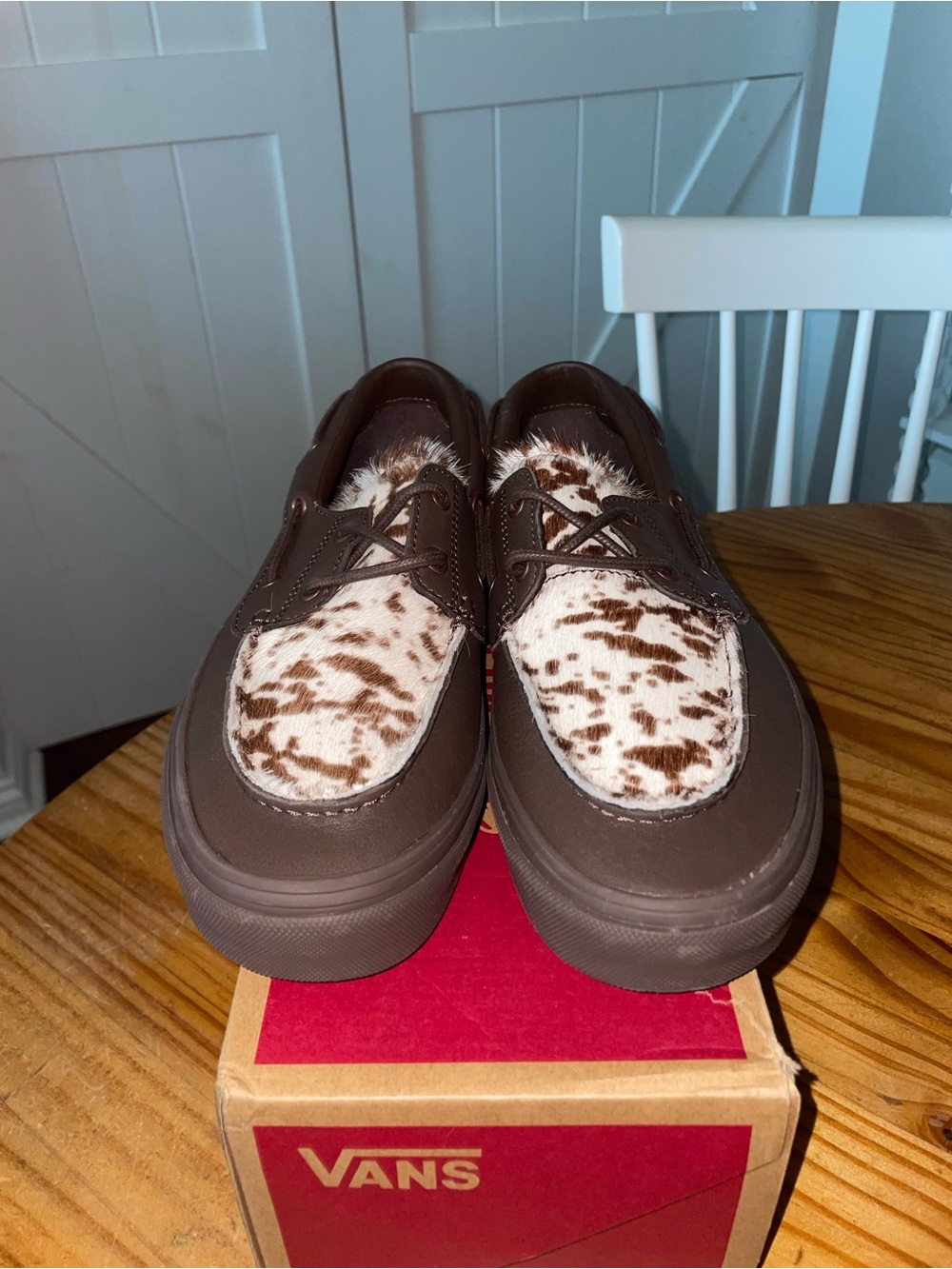 Vans 2 Eyelet Boat Shoe Pony Hair Dark Brown VN000Z96DRB Sz M 7.5/W 9 NWB - Picture 5 of 9
